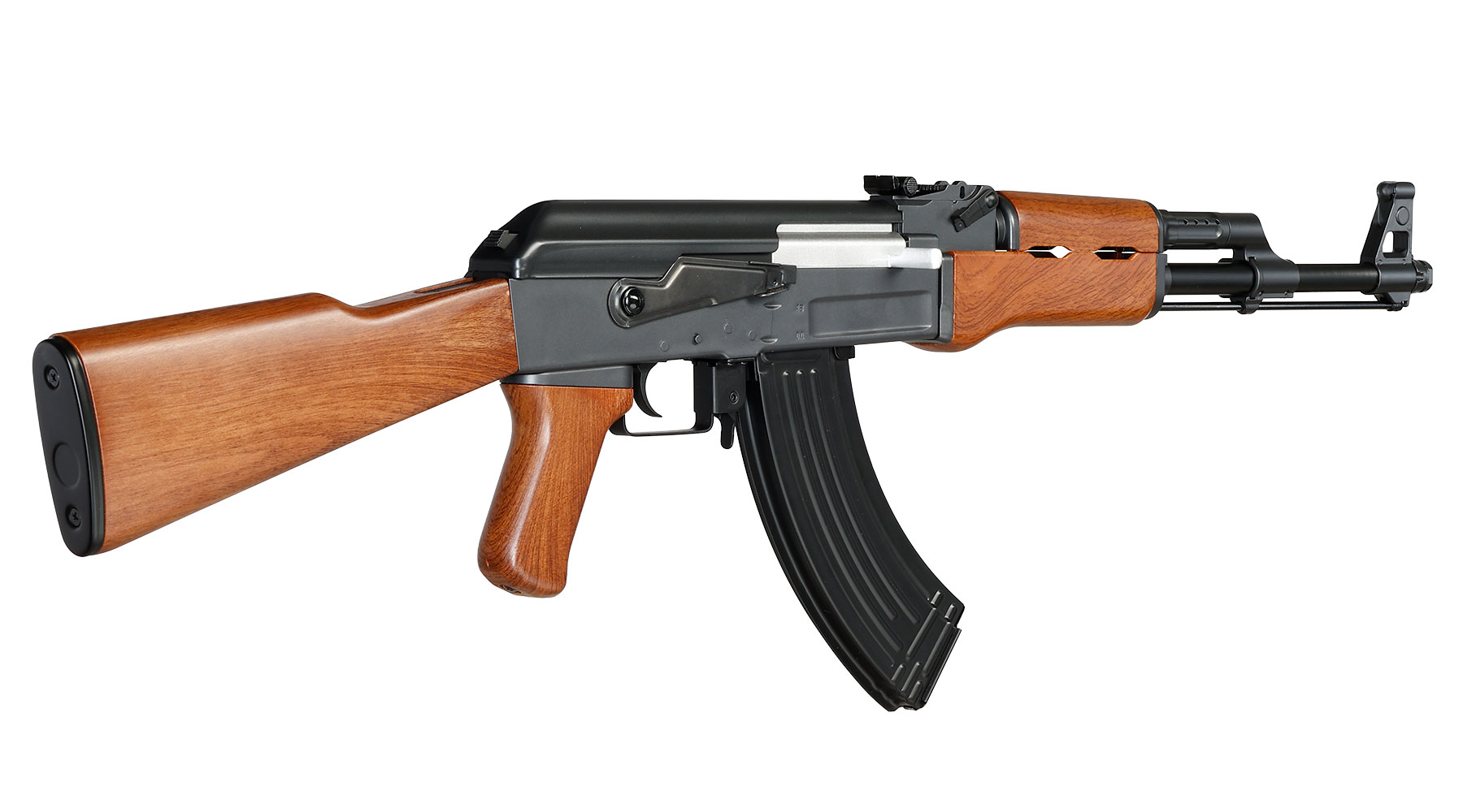 Cyma AK47 Fixed Stock Sport Series Airsoftgewehr S-AEG 6mm BB Holzoptik Bild 3