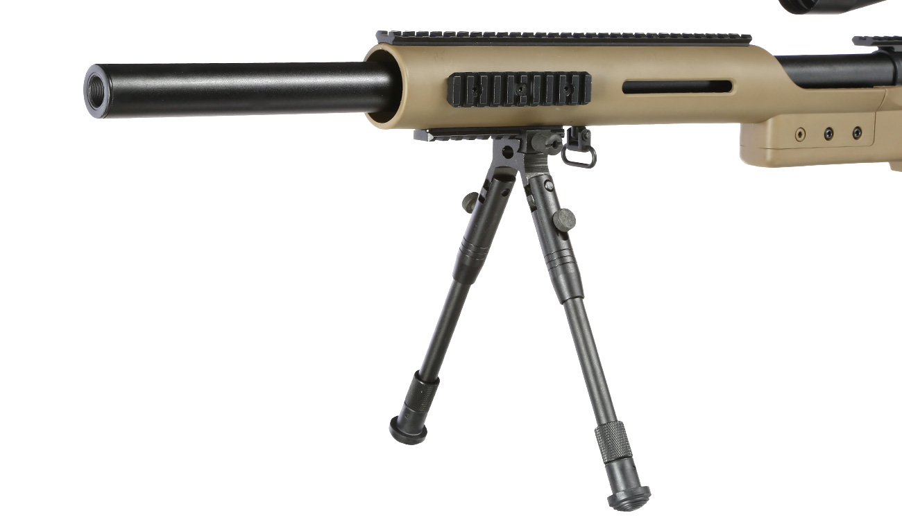 Well MB4410D MSR Snipergewehr inkl. Zweibein / Zielfernrohr Springer 6mm BB tan Bild 7
