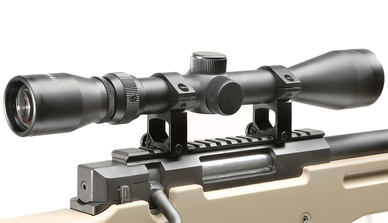 Well L96 Snipergewehr inkl. Zweibein / Zielfernrohr Springer 6mm BB tan Bild 1