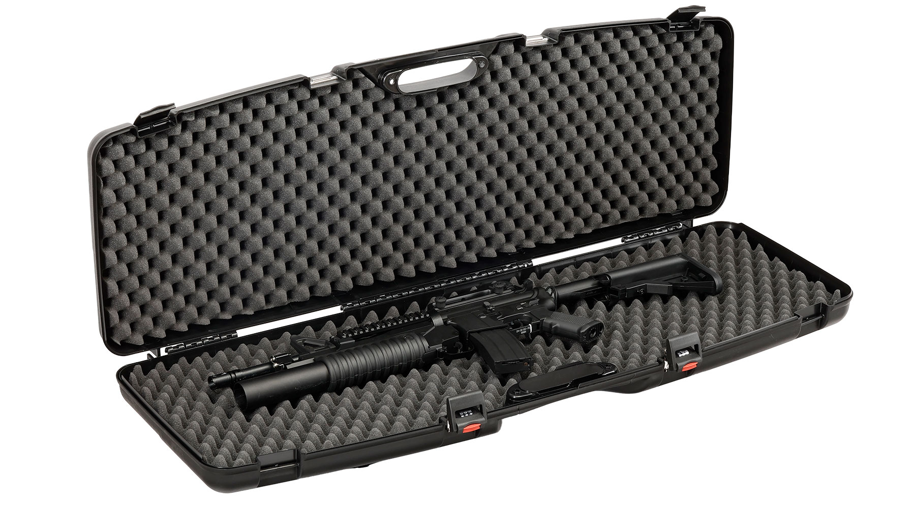 Madbull Waffenkoffer Premium 118 x 42 x 12 cm mit Zahlenschlsser / Waben-Schaumstoff schwarz Bild 5