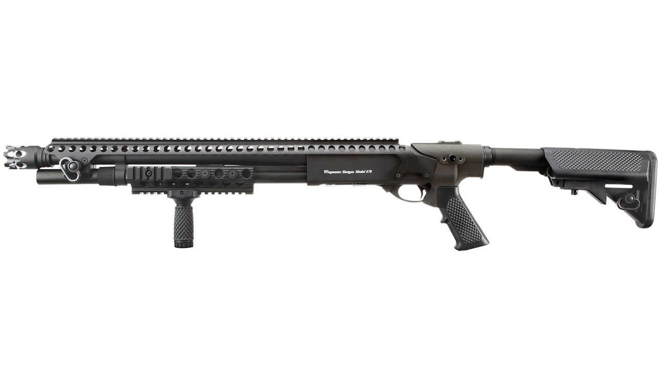 G&P M870 Breacher Medium Shotgun Vollmetall Springer 6mm BB schwarz