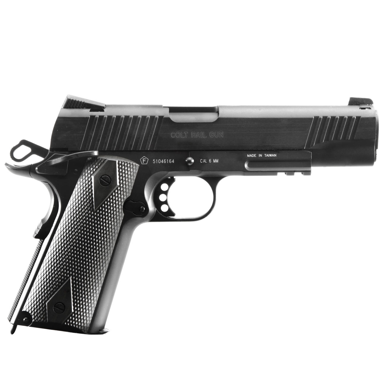 Cybergun Colt 1911 Rail Gun Vollmetall CO2 BlowBack 6mm BB schwarz Bild 1