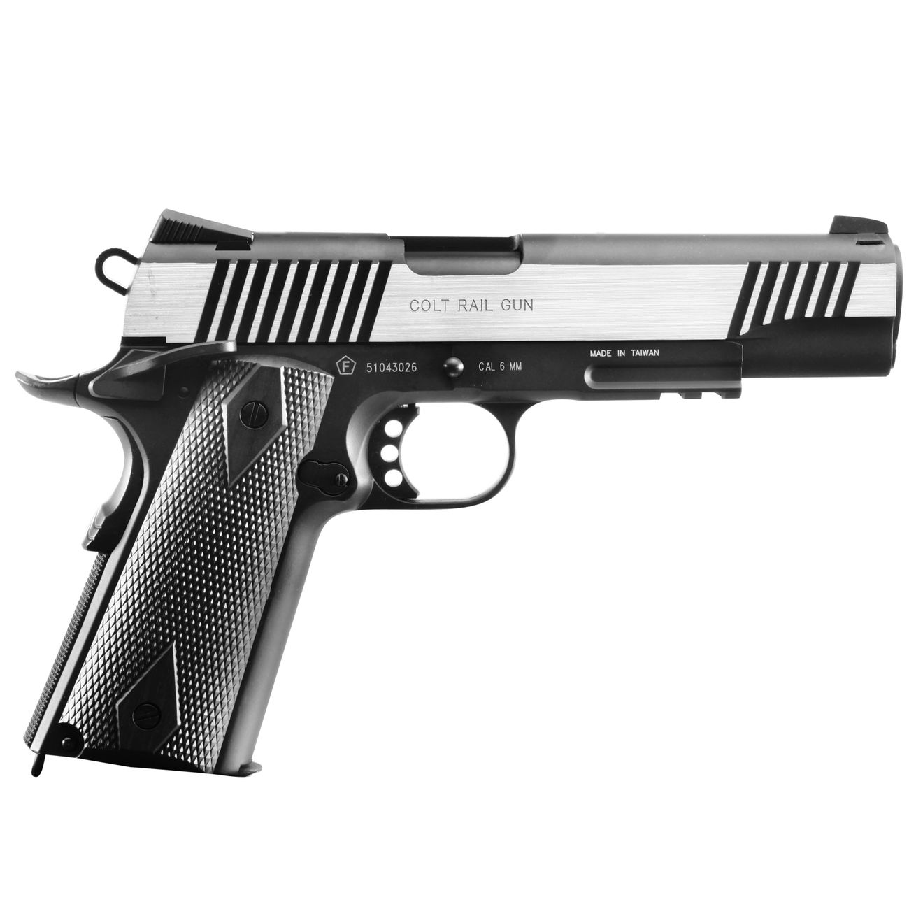 Cybergun Colt 1911 Rail Gun Vollmetall CO2 BlowBack 6mm BB Bicolor-Version Bild 2