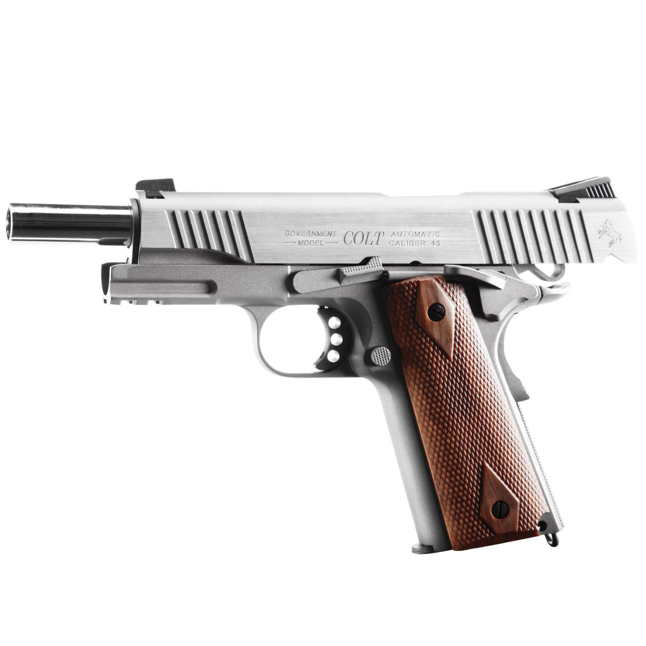 Cybergun Colt 1911 Rail Gun Vollmetall CO2 BlowBack 6mm BB Stainless-Version Bild 1