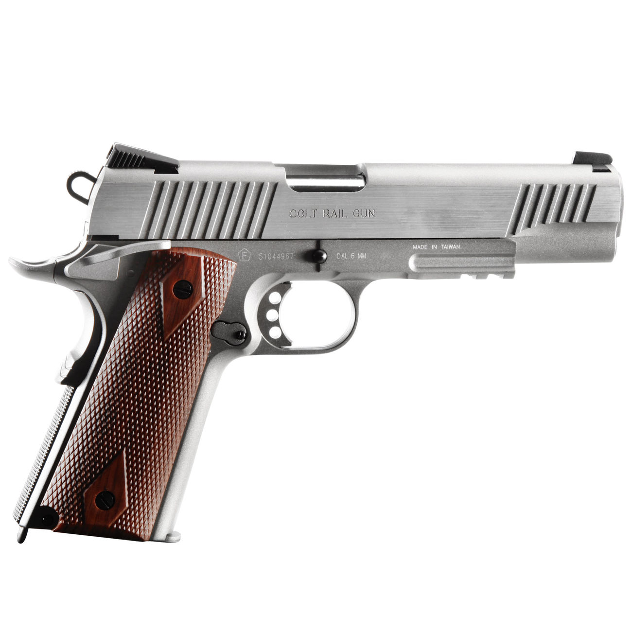 Cybergun Colt 1911 Rail Gun Vollmetall CO2 BlowBack 6mm BB  Stainless-Version kaufen