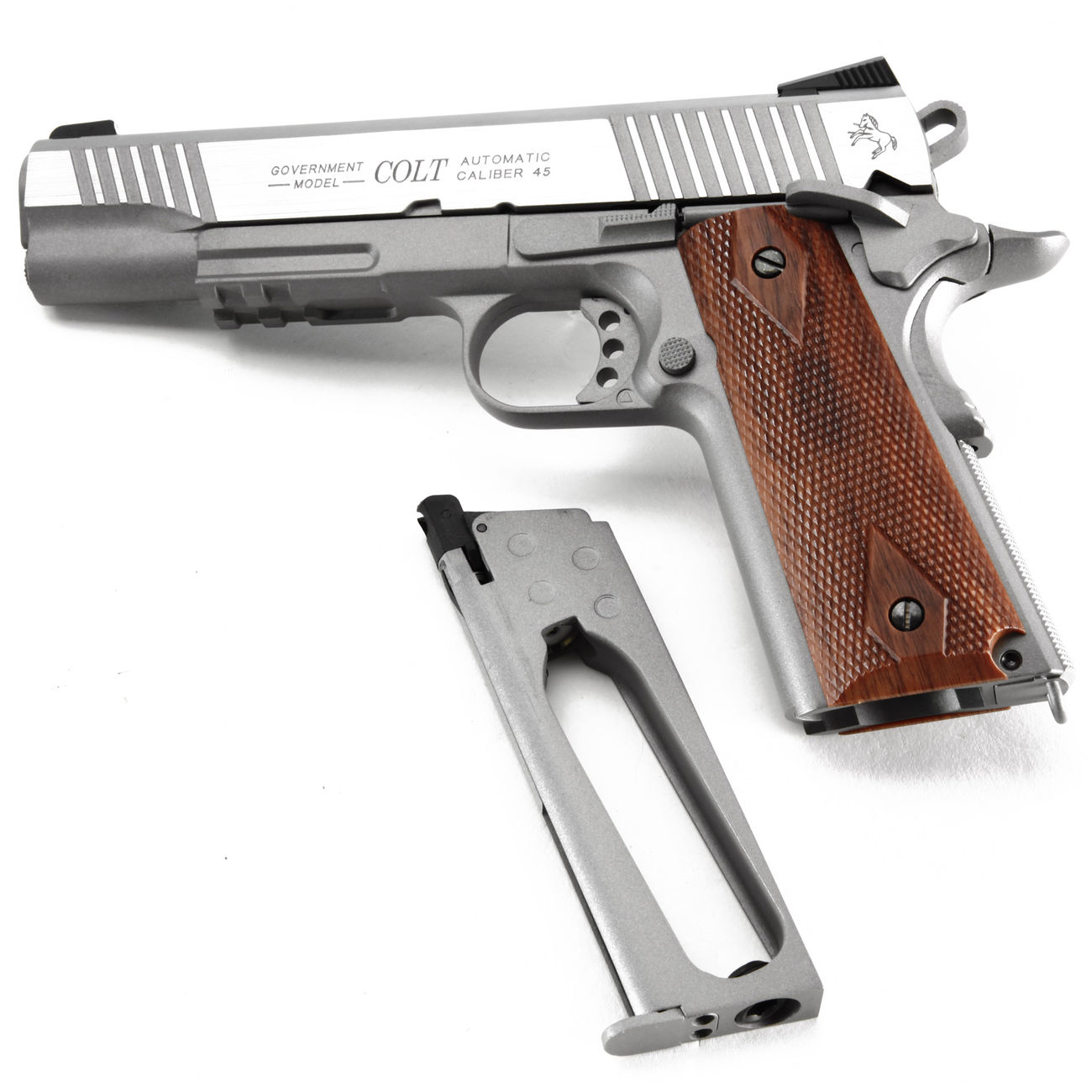 Cybergun Colt 1911 Rail Gun Vollmetall CO2 BlowBack 6mm BB Stainless-Version Bild 4