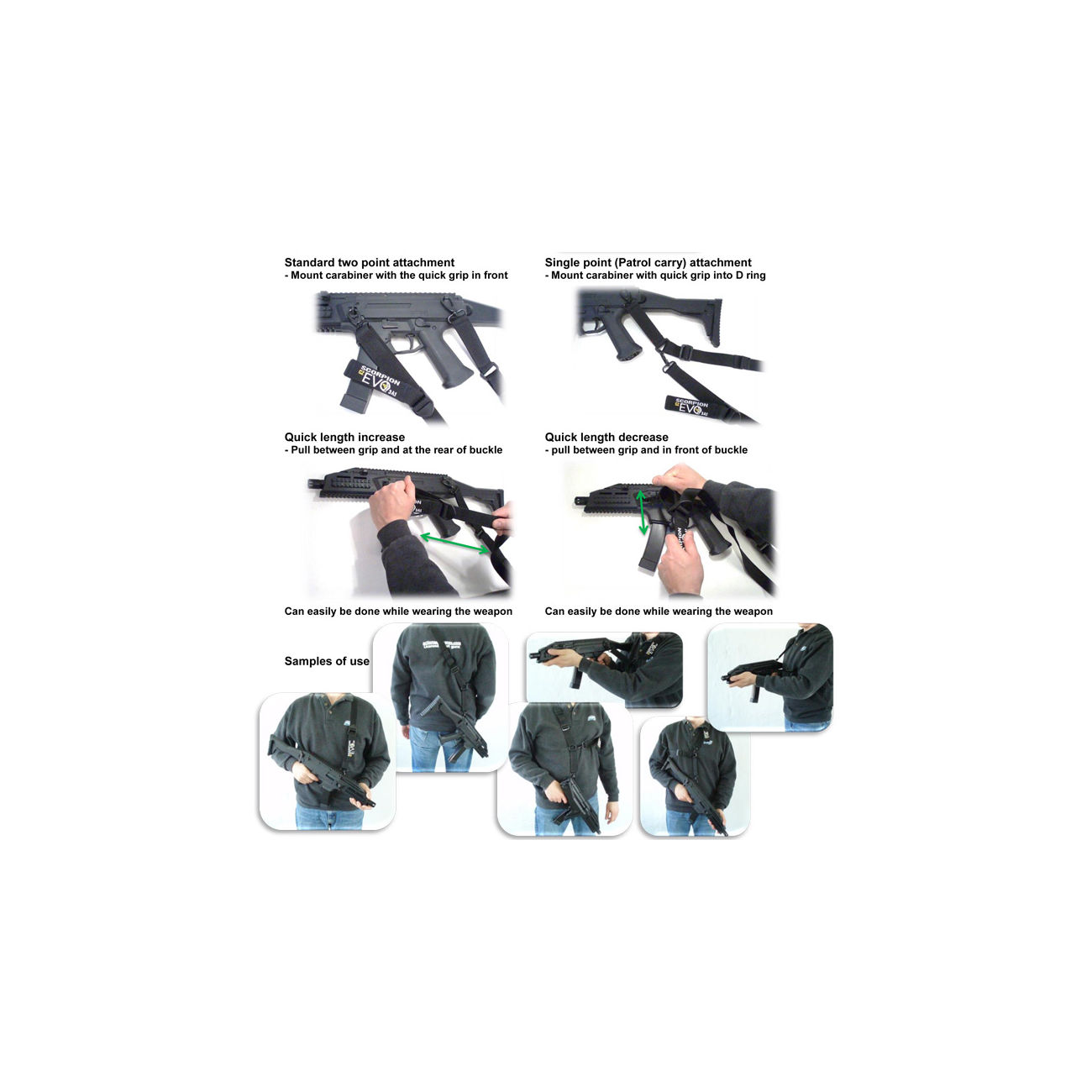 ASG 1- / 2- Punkt Tragegurt CZ Scorpion Evo 3 - A1 Mission Adaptive schwarz Bild 1