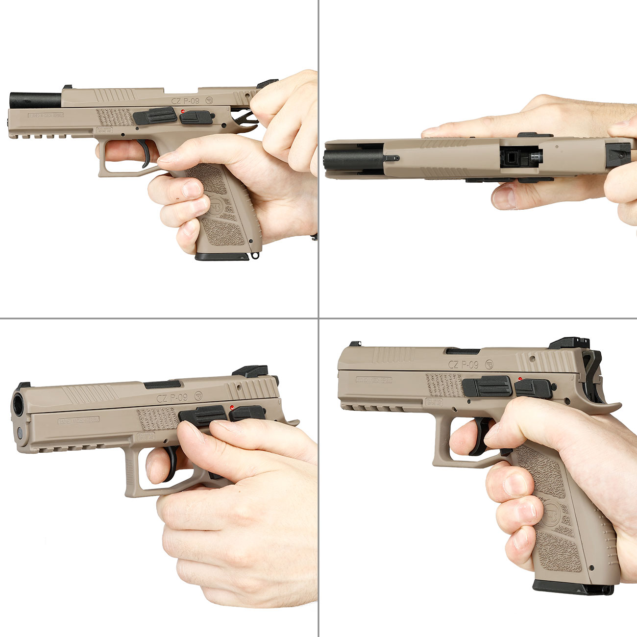 KJ Works CZ P-09 Duty Polymer-Version GBB 6mm BB Flat Dark Earth Bild 8