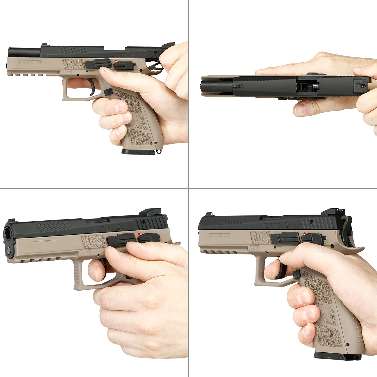 KJ Works CZ P-09 Duty mit Metallschlitten GBB 6mm BB Flat Dark Earth inkl. Koffer Bild 8