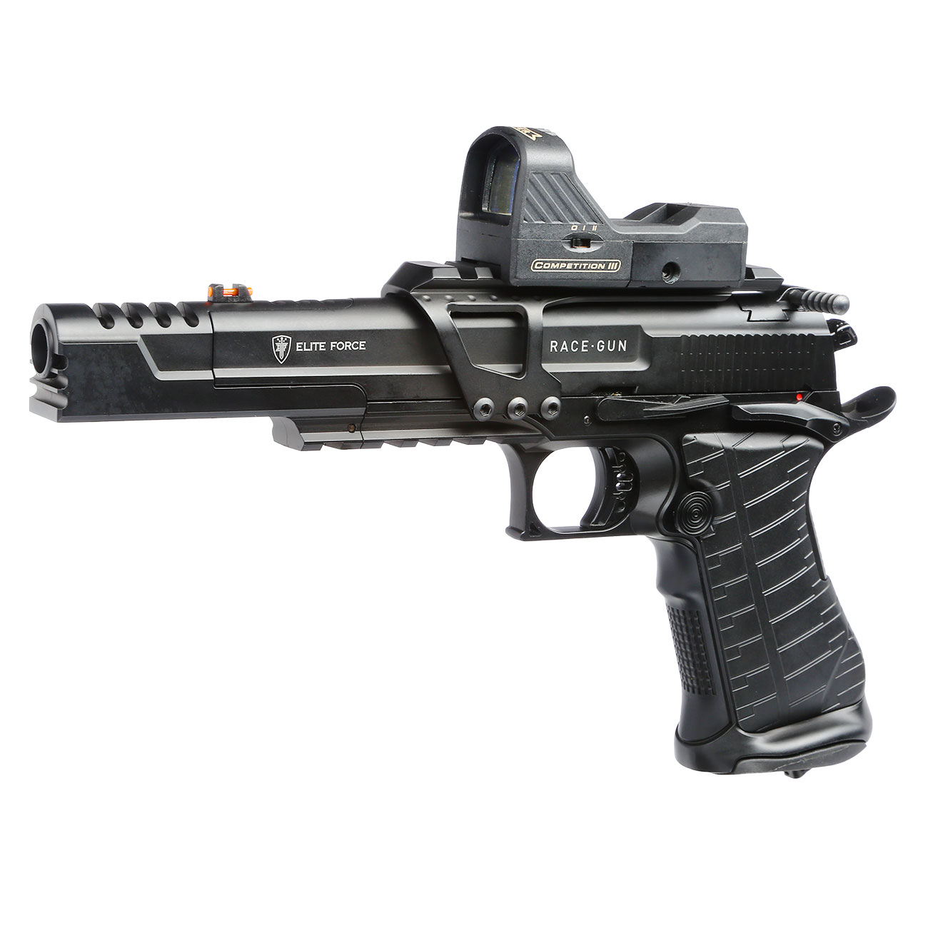 Elite Force Racegun Set inkl. Leuchtpunktzielgert 6 mm BB CO2 Blowback Pistole schwarz