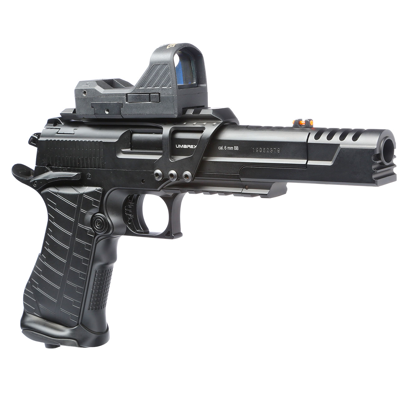 Elite Force Racegun Set inkl. Leuchtpunktzielgert 6 mm BB CO2 Blowback Pistole schwarz Bild 7