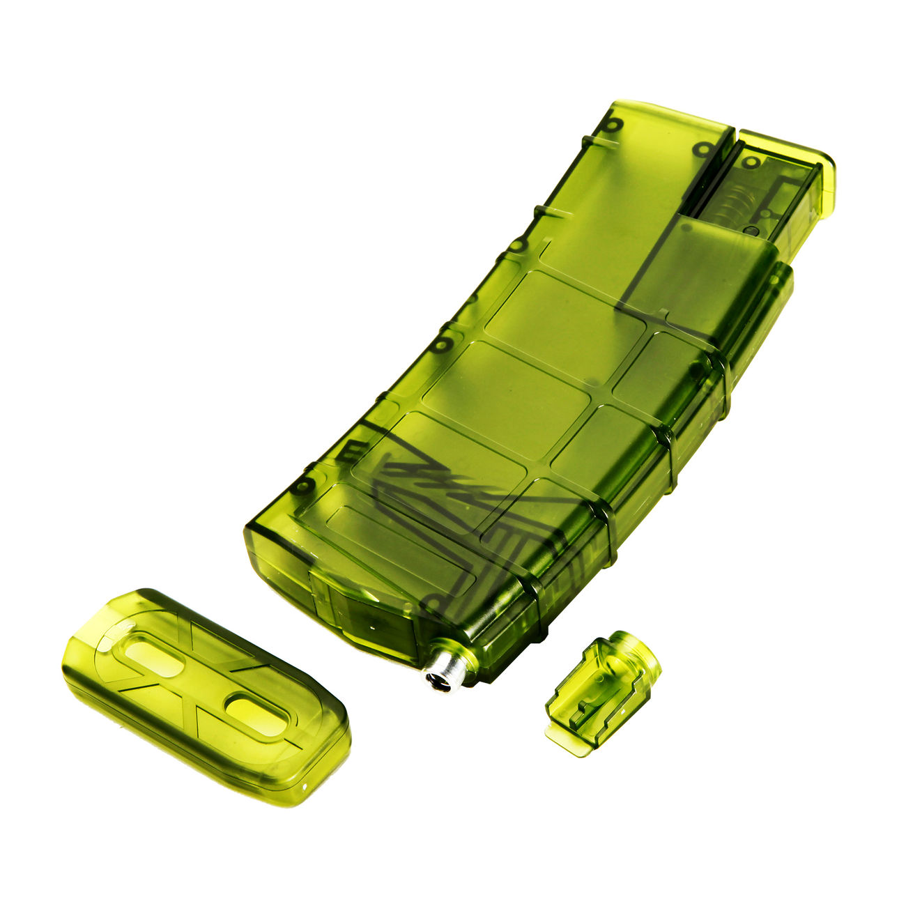 6mmProShop M4 / M16 Magazin Style Speedloader fr 450 BBs grn-transparent Bild 1