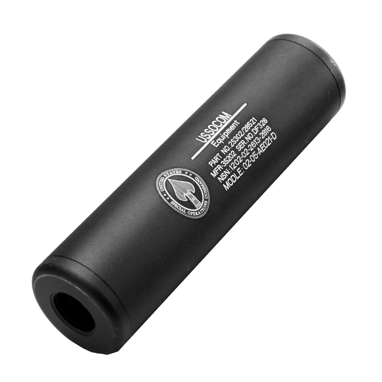 King Arms US Socom Aluminium Silencer 110mm 14mm- / 14mm+ schwarz