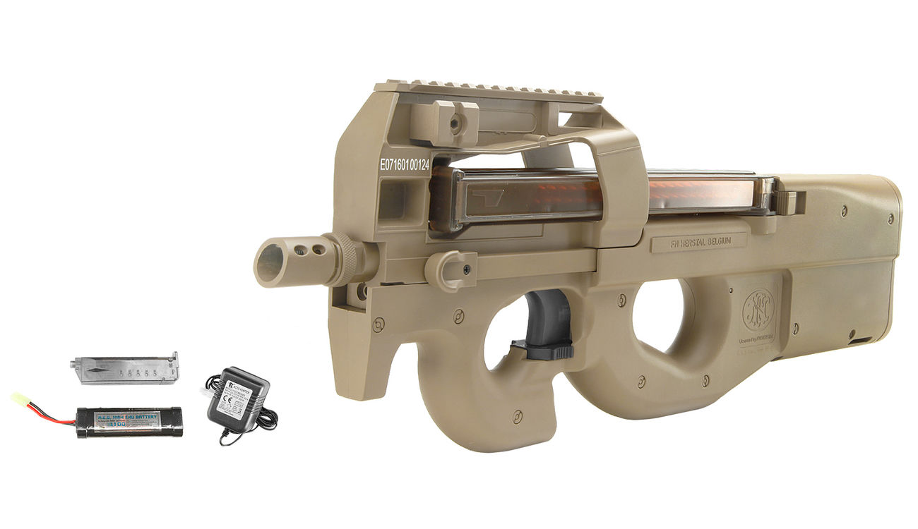 Jing Gong FN P90 TR Komplettset S-AEG 6mm BB Dark Earth Tan