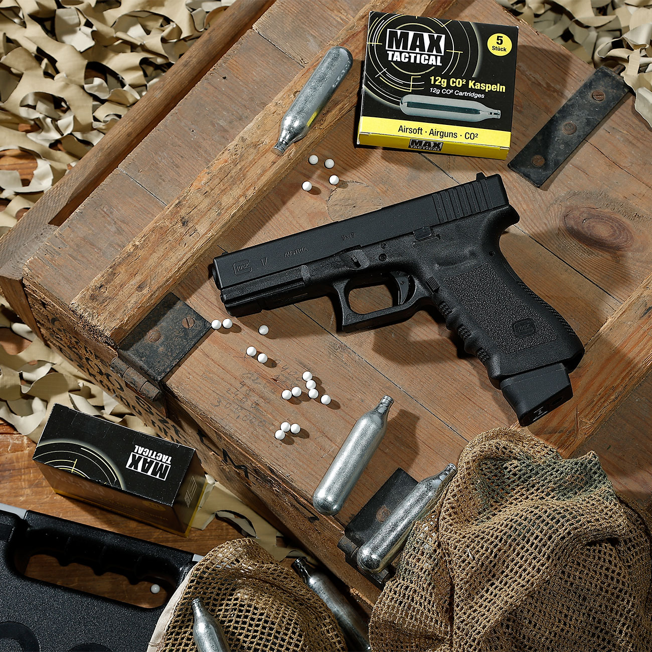 Glock 17 Gen. 3 Airsoft mit CNC-Metallschlitten CO2BB 6mm BB schwarz - Deluxe-Edition Bild 1