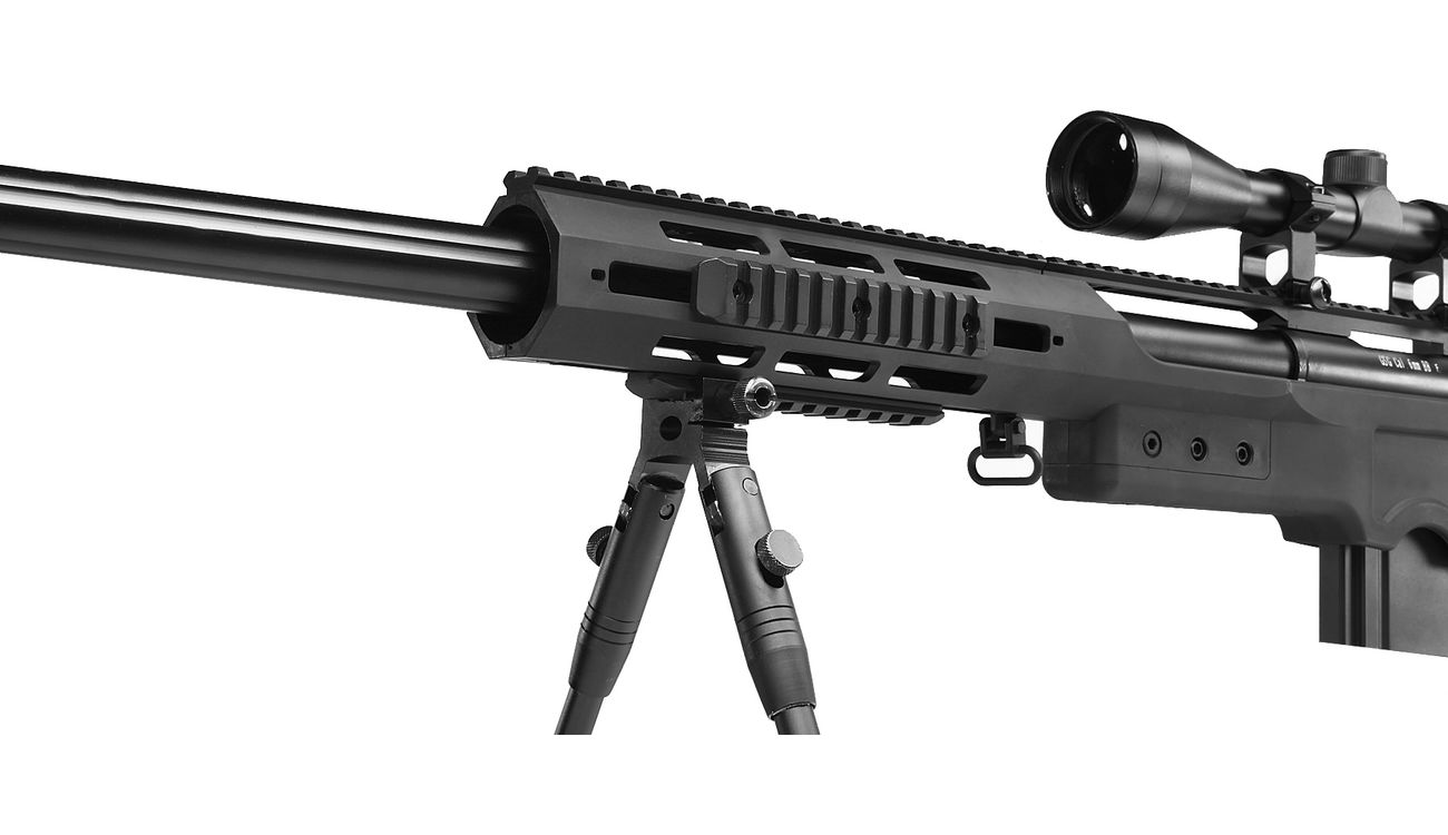 Ersatzteilset Well MB4412D MSR Snipergewehr inkl. Zweibein / Zielfernrohr Springer 6mm BB schwarz Bild 2