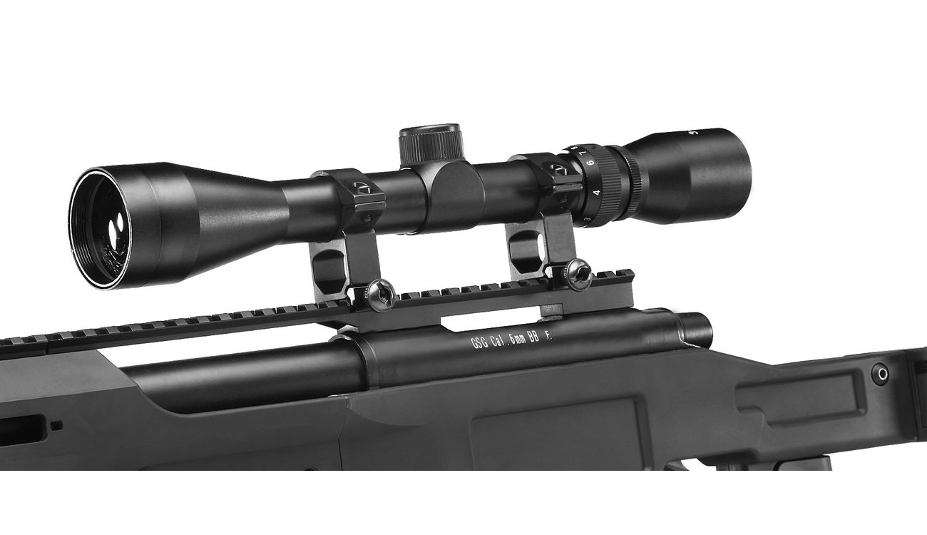 Well MB4412D MSR Snipergewehr inkl. Zweibein / Zielfernrohr Springer 6mm BB schwarz Bild 3