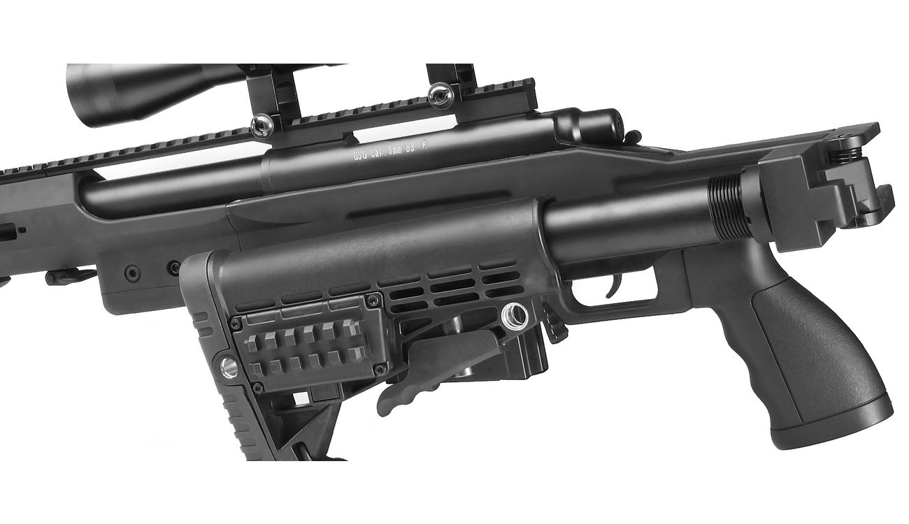 Well MB4412D MSR Snipergewehr inkl. Zweibein / Zielfernrohr Springer 6mm BB schwarz Bild 4
