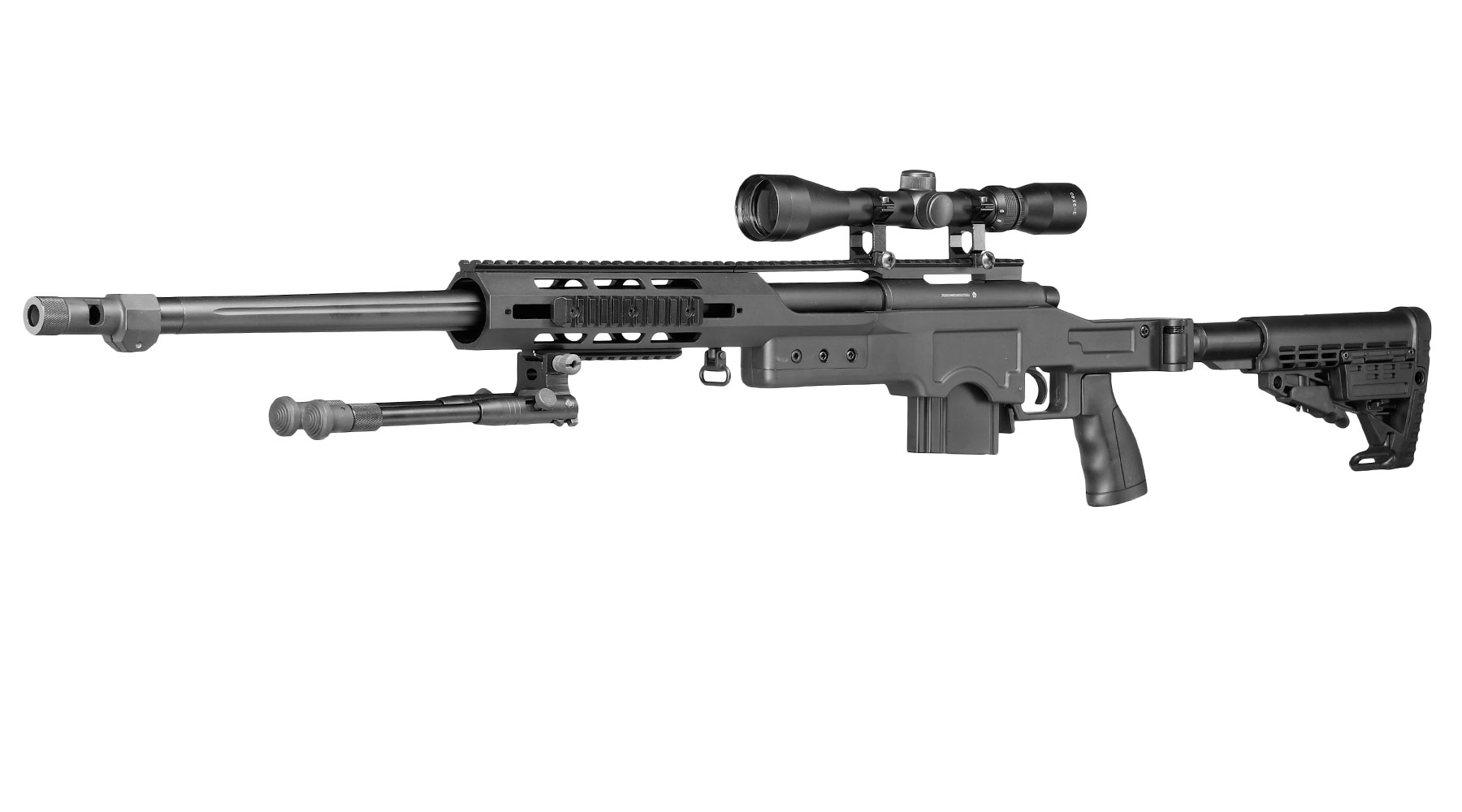 Well MB4412D MSR Snipergewehr inkl. Zweibein / Zielfernrohr Springer 6mm BB schwarz