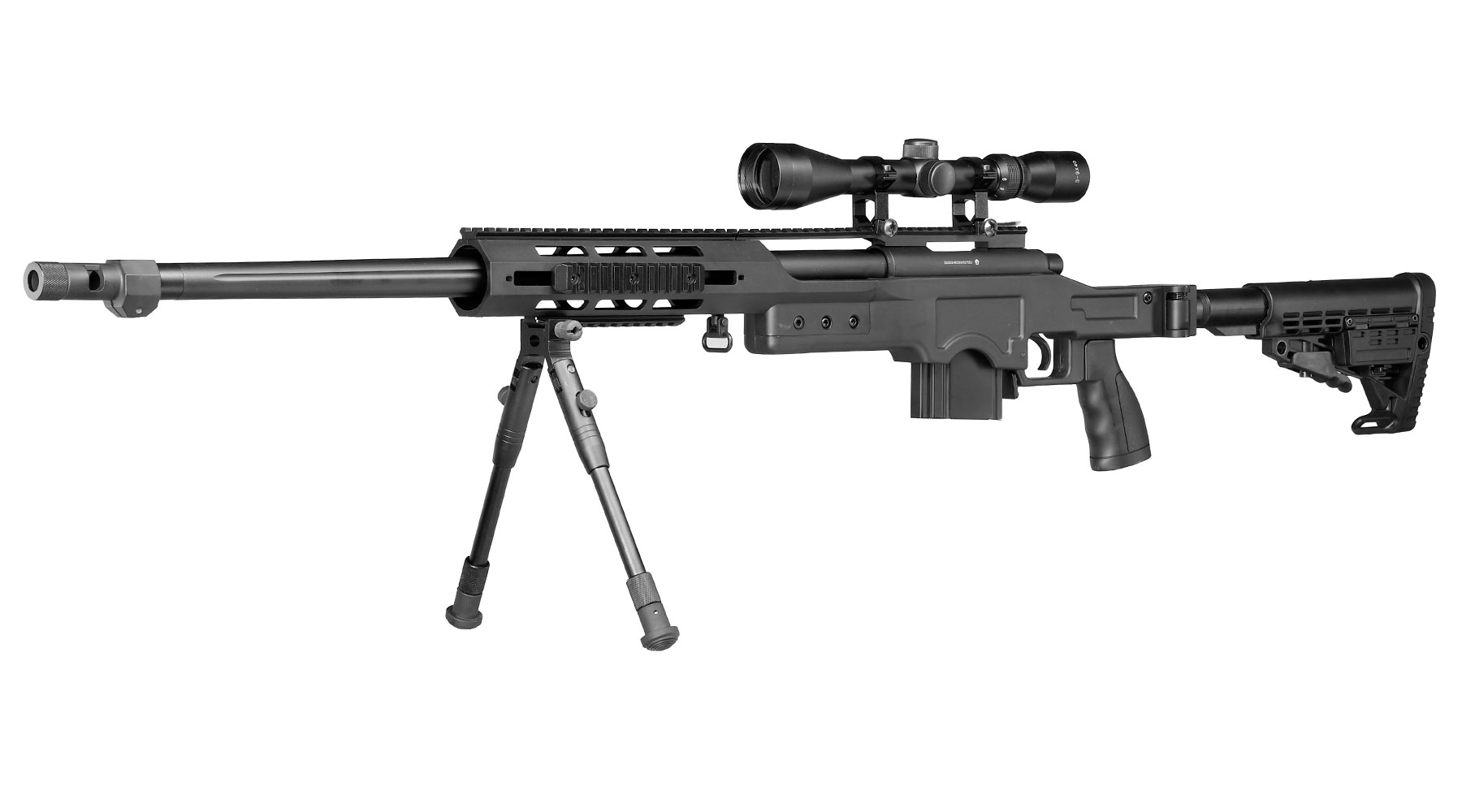 Well MB4412D MSR Snipergewehr inkl. Zweibein / Zielfernrohr Springer 6mm BB schwarz Bild 1