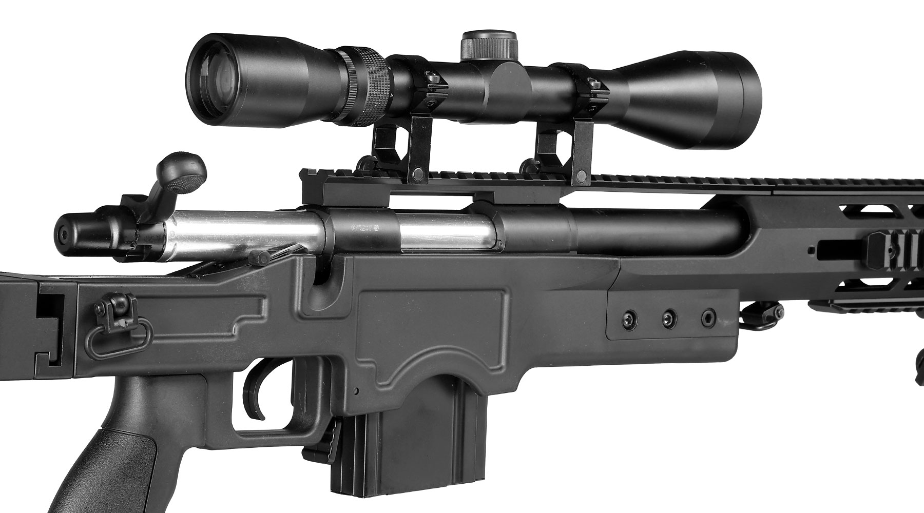 Well MB4412D MSR Snipergewehr inkl. Zweibein / Zielfernrohr Springer 6mm BB schwarz Bild 10