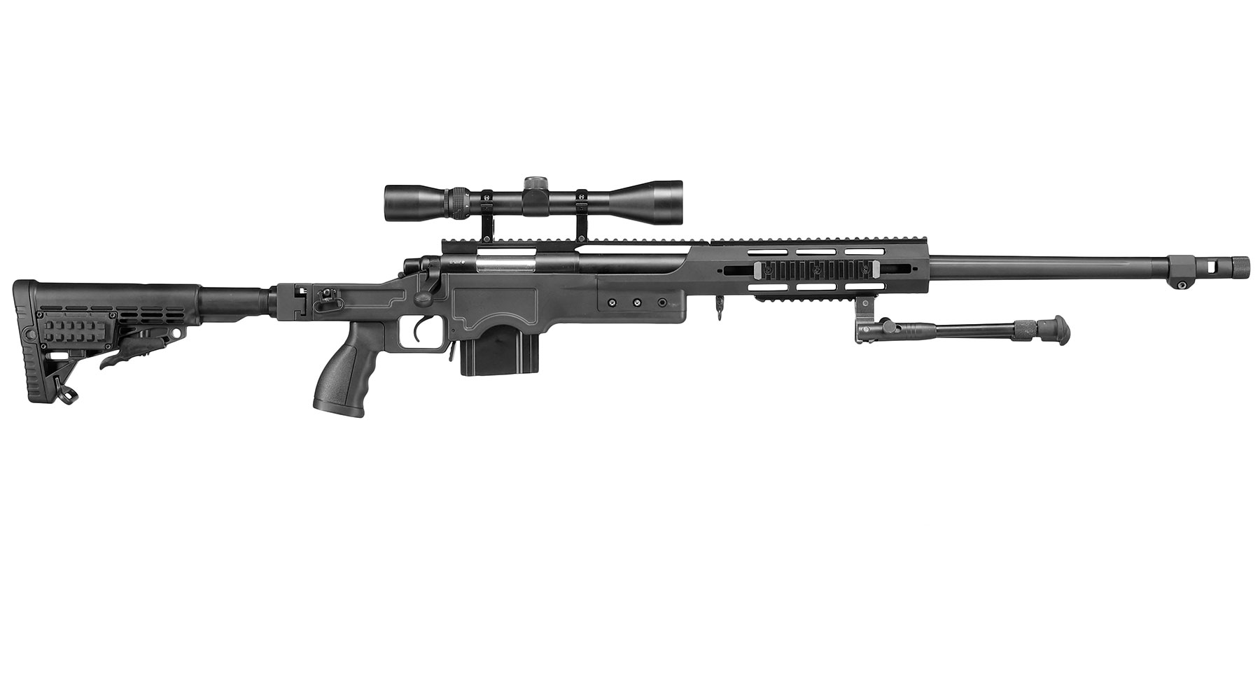 Well MB4412D MSR Snipergewehr inkl. Zweibein / Zielfernrohr Springer 6mm BB schwarz Bild 3