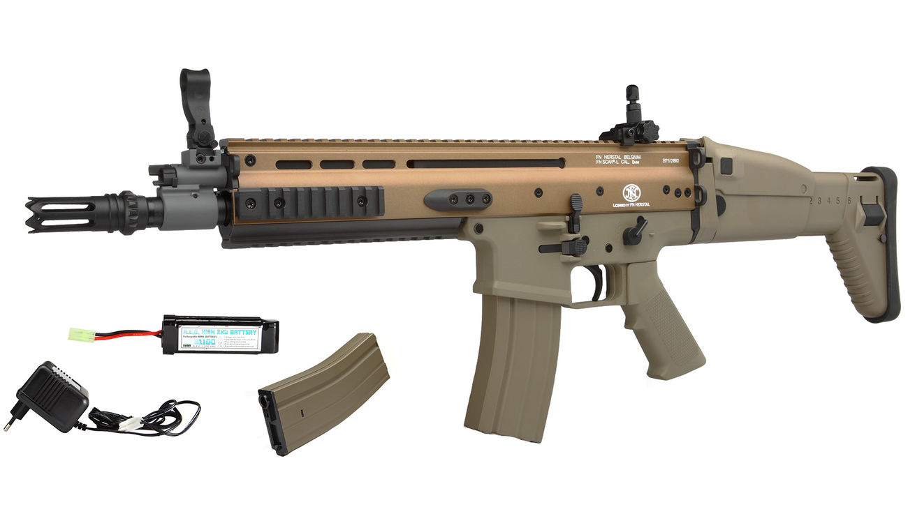 Cybergun FN Herstal SCAR-L Vollmetall Nylon-Version Komplettset S-AEG 6mm BB Tan