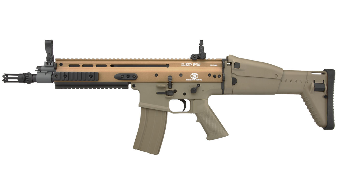 Cybergun FN Herstal SCAR-L Vollmetall Nylon-Version Komplettset S-AEG 6mm BB Tan Bild 1