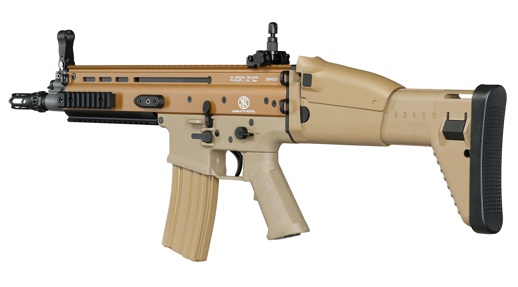 Cybergun FN Herstal SCAR-L Vollmetall Nylon-Version S-AEG 6mm BB Tan Bild 11