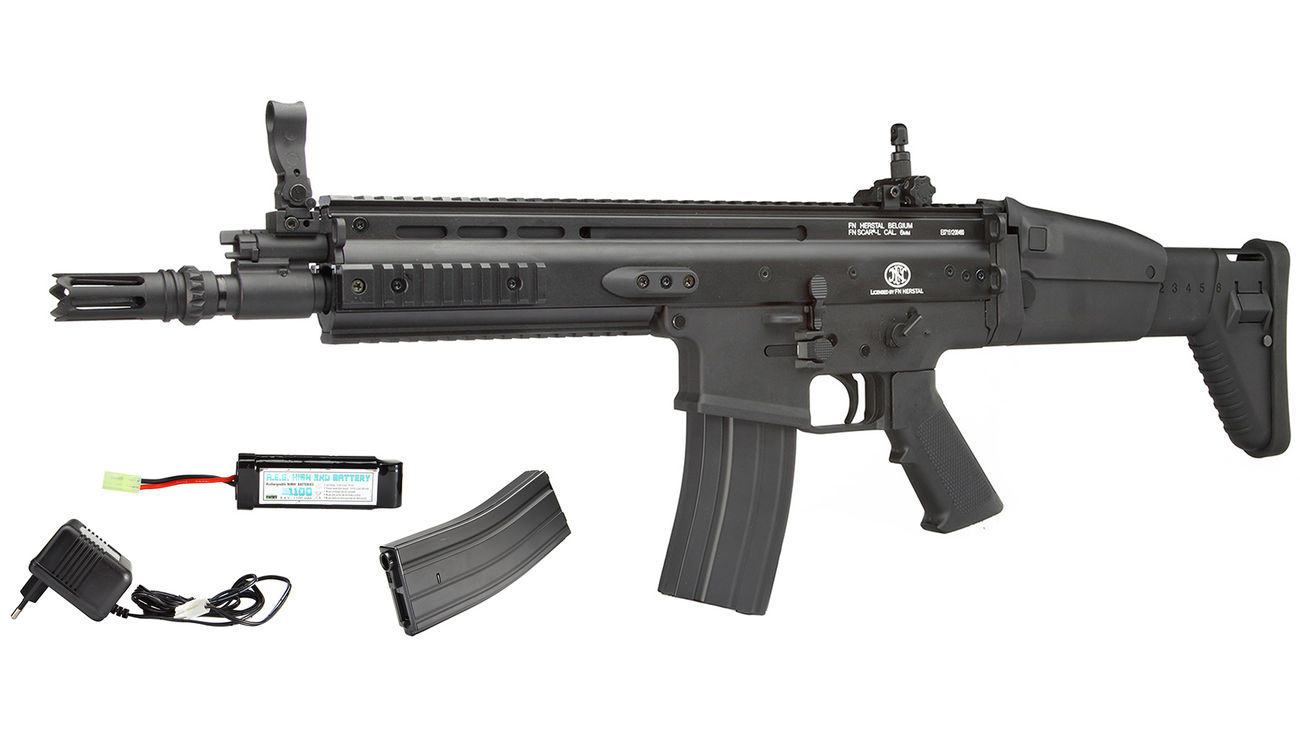 Cybergun FN Herstal SCAR-L Vollmetall Nylon-Version Komplettset S-AEG 6mm BB schwarz