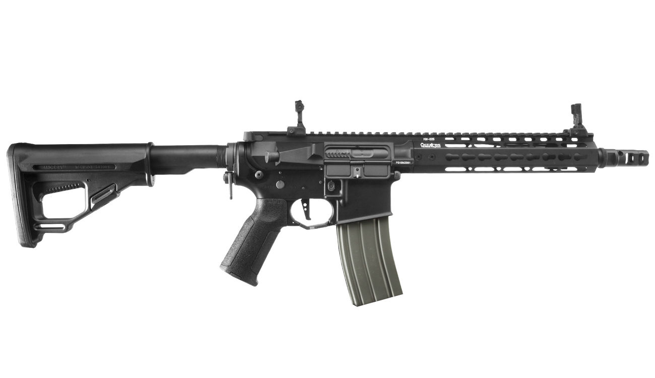 mit Magpull Ares Amoeba Softair / Airsoft MidCap Magazin schwarz 140 BBs 