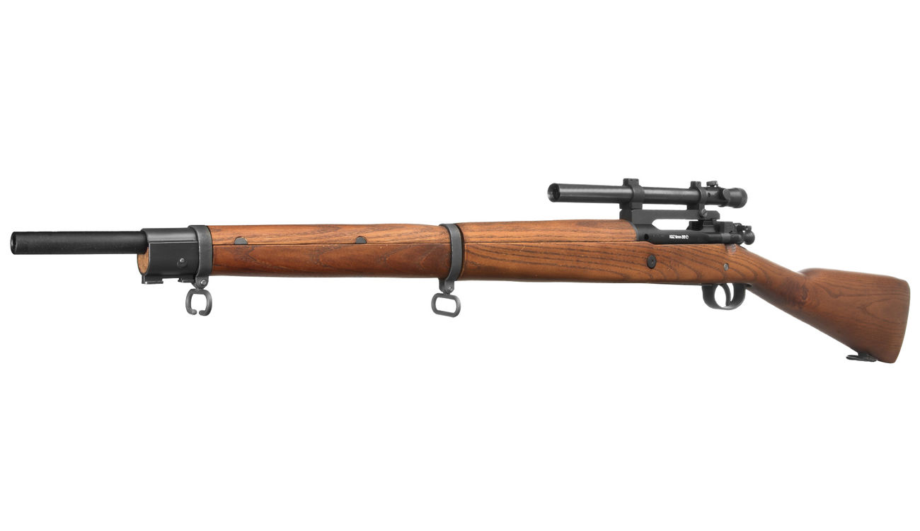 G&G GM1903 A4 CO2 Bolt Action Snipergewehr Echtholz inkl. Zielfernrohr 6mm BB schwarz