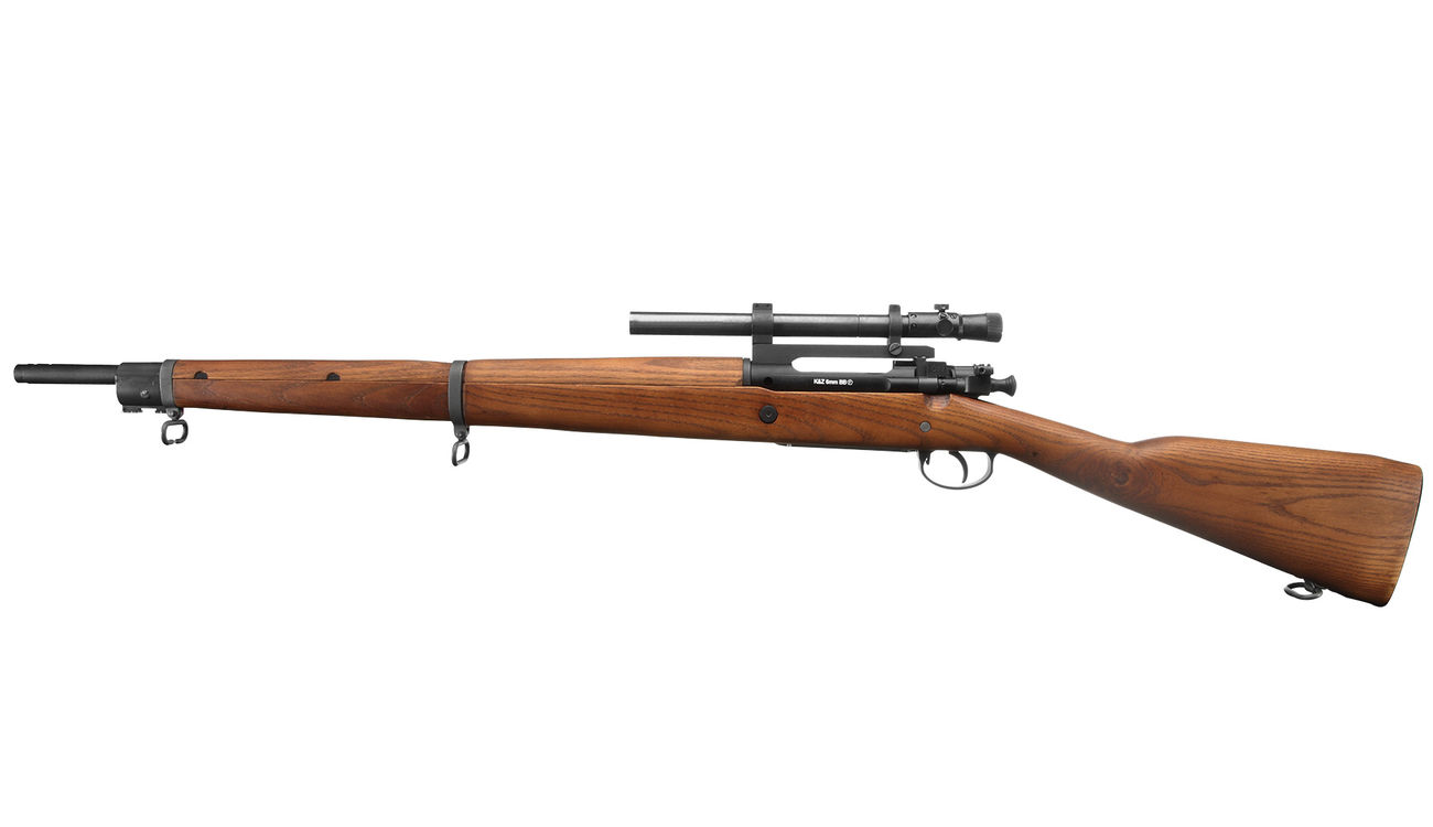 G&G GM1903 A4 CO2 Bolt Action Snipergewehr Echtholz inkl. Zielfernrohr 6mm BB schwarz Bild 1