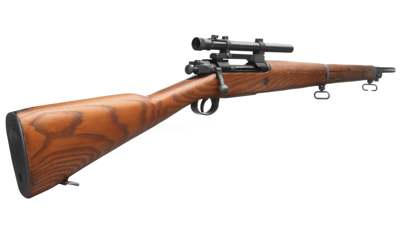 G&G GM1903 A4 CO2 Bolt Action Snipergewehr Echtholz inkl. Zielfernrohr 6mm BB schwarz Bild 3