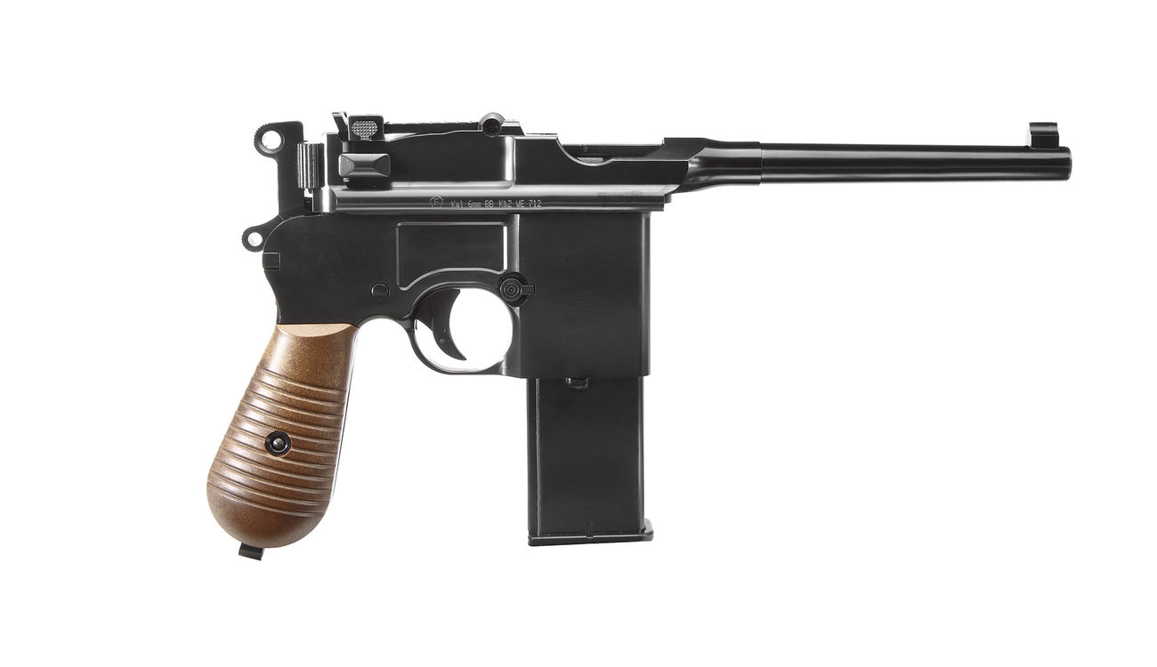 Wei-ETech M712 Airsoft Broomhandle mit Schaft Vollmetall GBB 6mm BB schwarz Bild 2