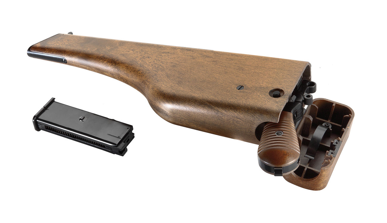 Wei-ETech M712 Airsoft Broomhandle mit Schaft Vollmetall GBB 6mm BB schwarz Bild 4