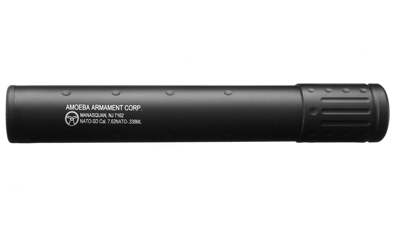 Ares Amoeba QD Aluminium Silencer f. Scar / MS338 Flash-Hider lang schwarz Bild 2
