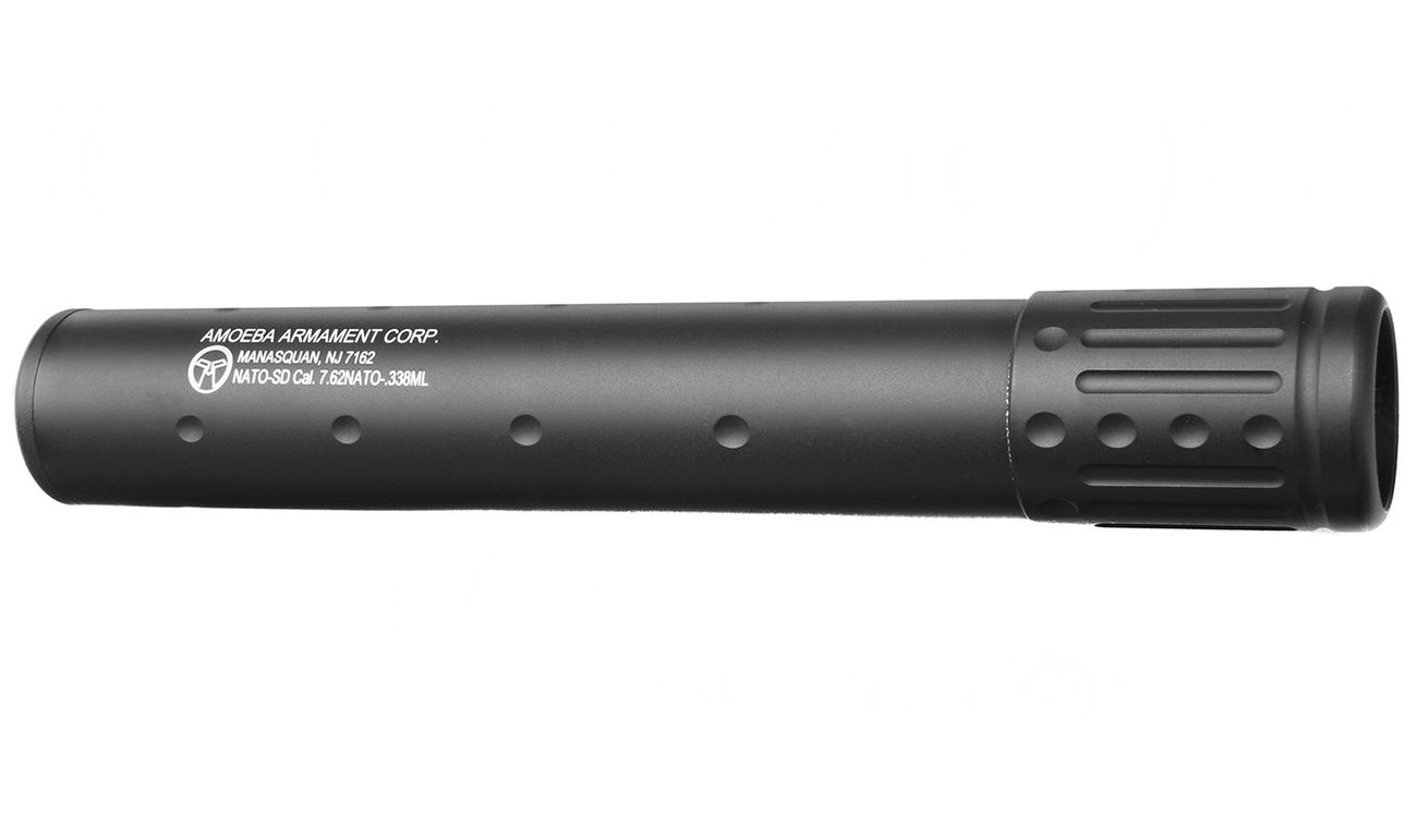 Ares Amoeba QD Aluminium Silencer f. Scar / MS338 Flash-Hider lang schwarz Bild 4