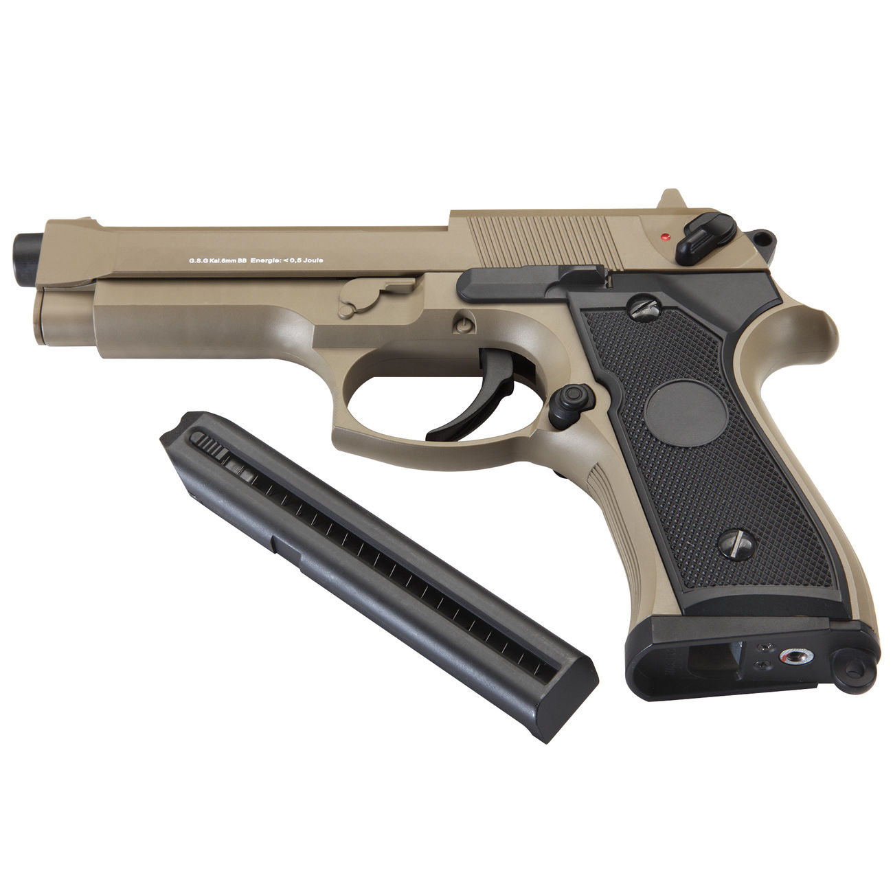 Versandrcklufer GSG / CM M92 mit Metallschlitten Komplettset AEP 6mm BB Tan Bild 4