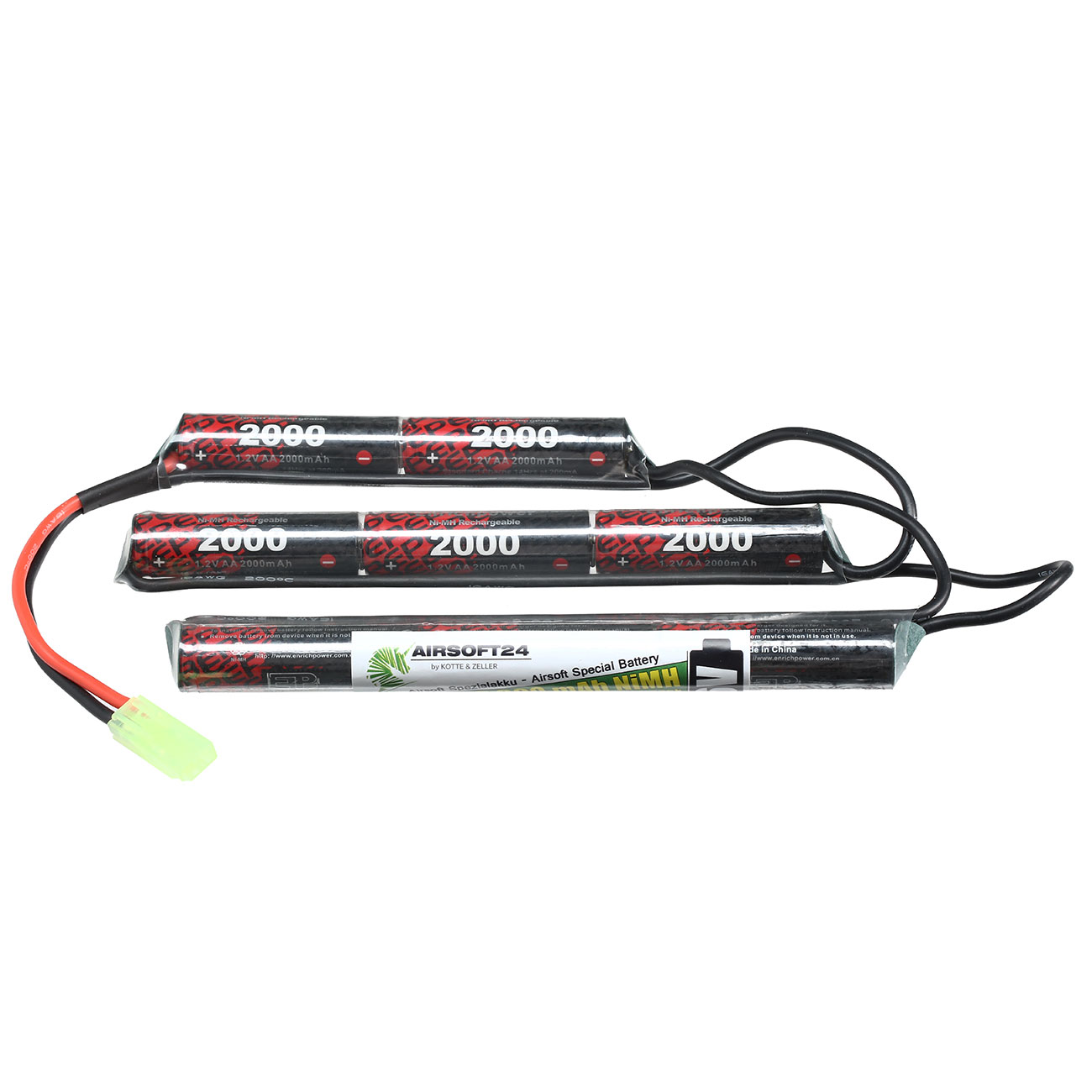 Airsoft24 AirPack Akku 9.6V 2000mAh NiMH Small Crane-Stock Type mit Mini-Tam Anschluss Bild 2