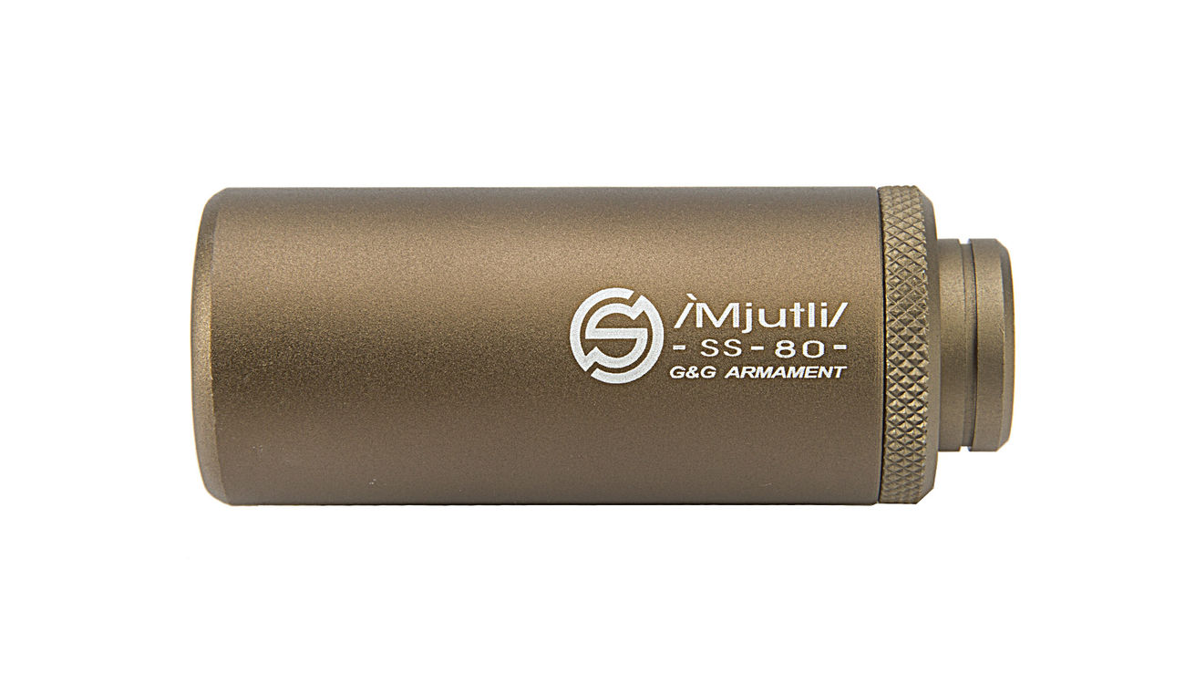 G&G SS-80 Alumininium Mock Suppressor 14mm- / 14mm+ Desert Tan Bild 2