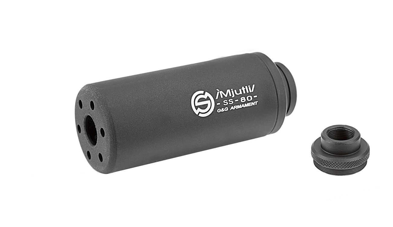 G&G SS-80 Alumininium Mock Suppressor 14mm- / 14mm+ schwarz