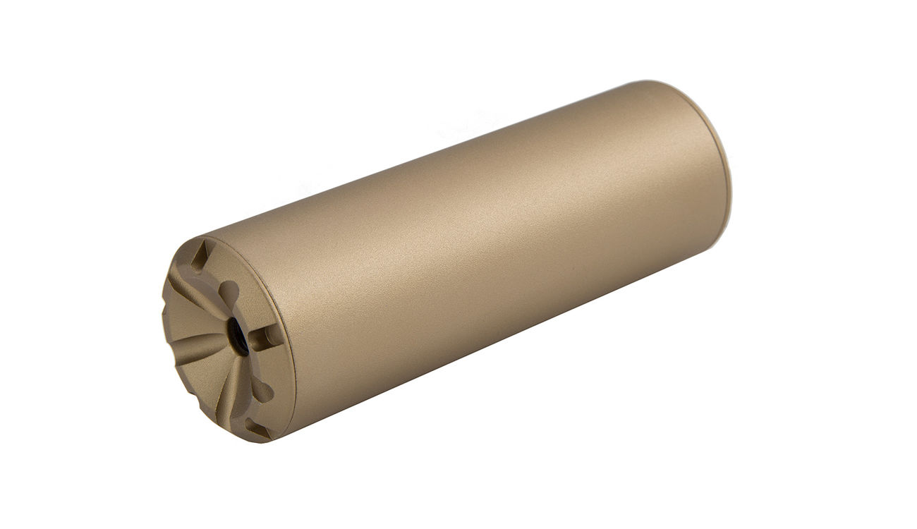 G&G Compact Midnight Hawk Aluminium Tracer Unit Suppressor 14mm- Desert Tan