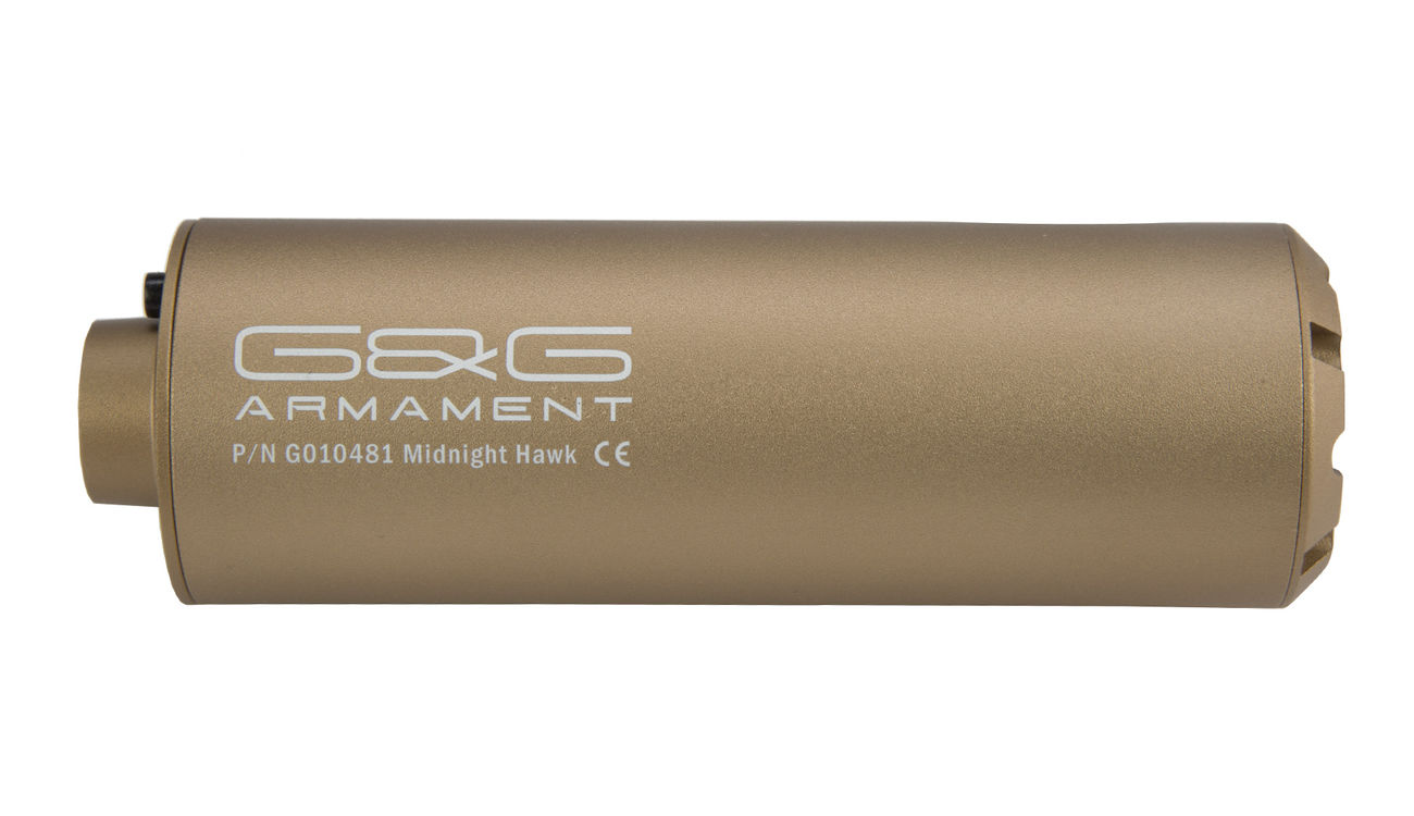 G&G Compact Midnight Hawk Aluminium Tracer Unit Suppressor 14mm- Desert Tan Bild 3