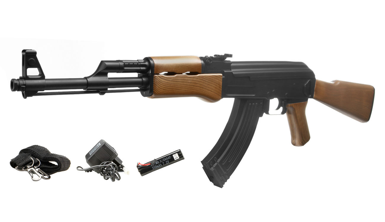 Federdruck ABS Airgun mit Munition 57cm Softair Gewehr Kalashnikov AK 47 A76 