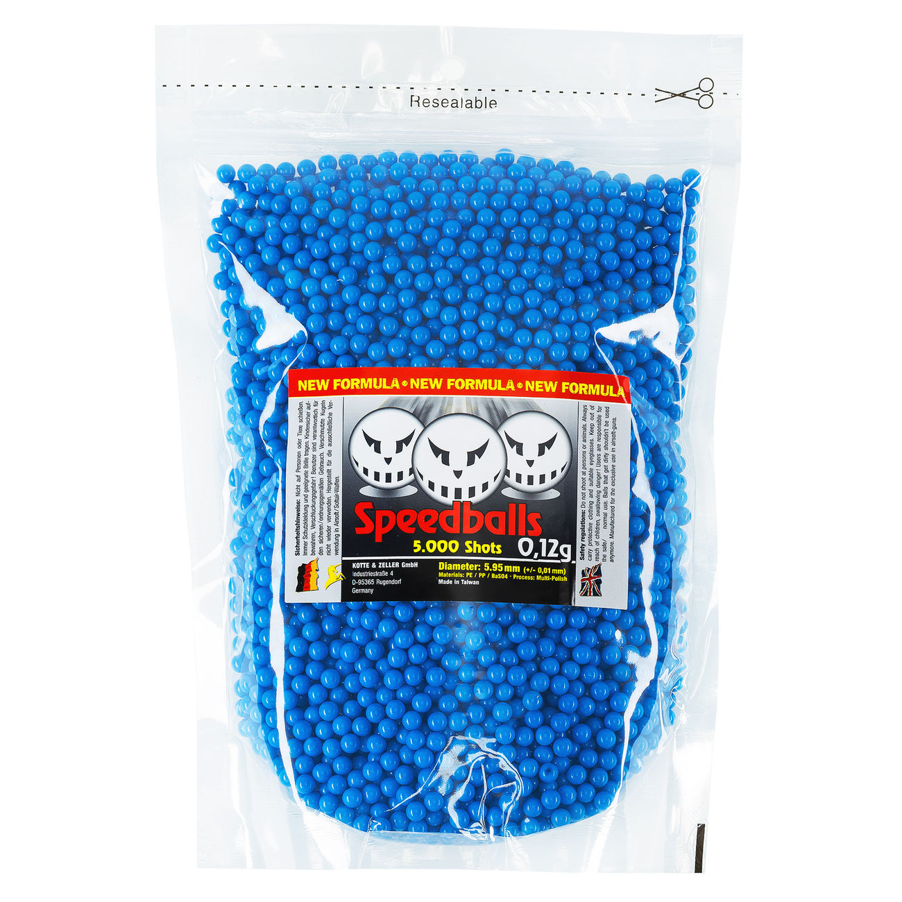 Speedballs New Formula BBs 0,12g 5.000er Beutel Airsoftkugeln blau