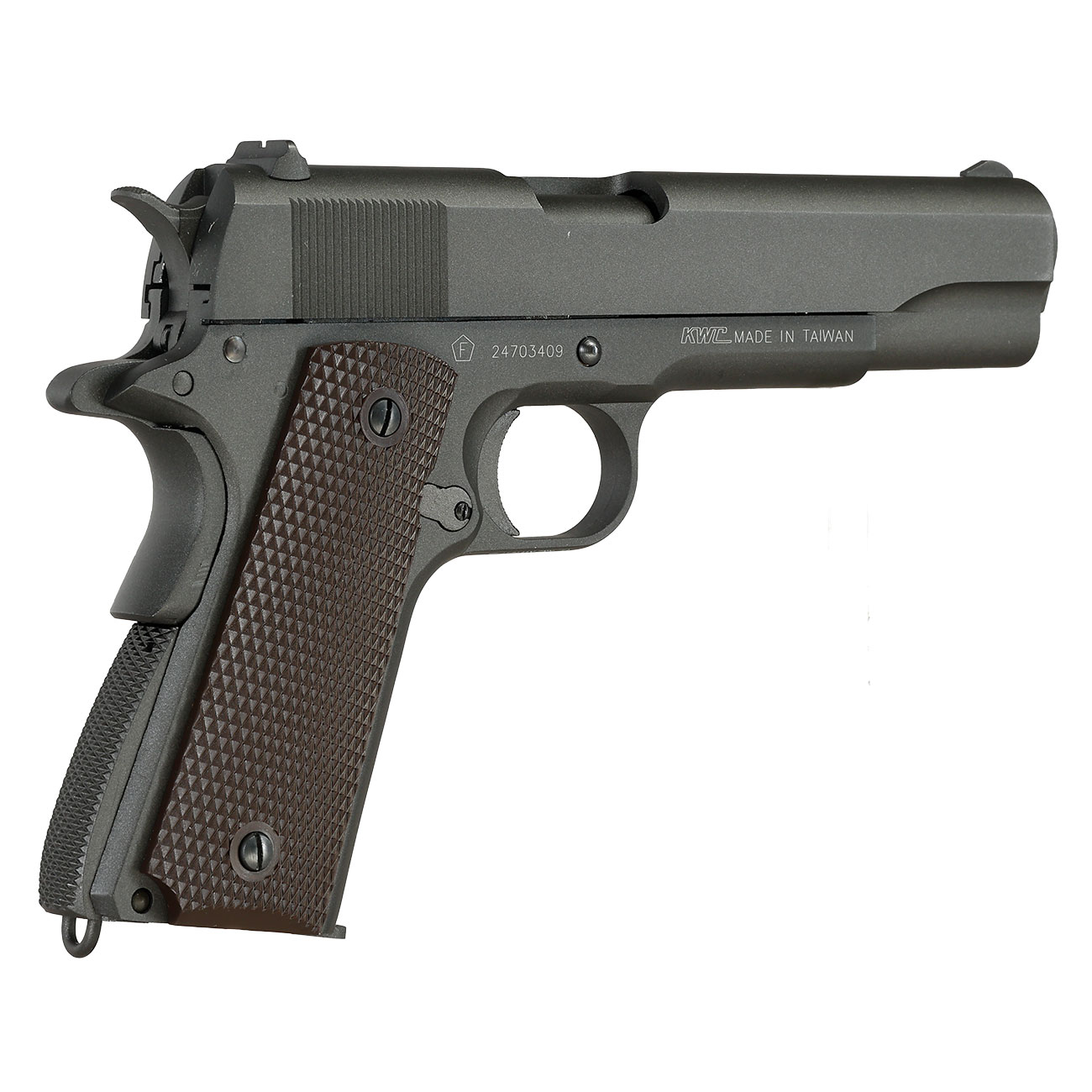 KWC M1911A1 Military Vollmetall CO2 BlowBack 6mm BB Parkerized Bild 6