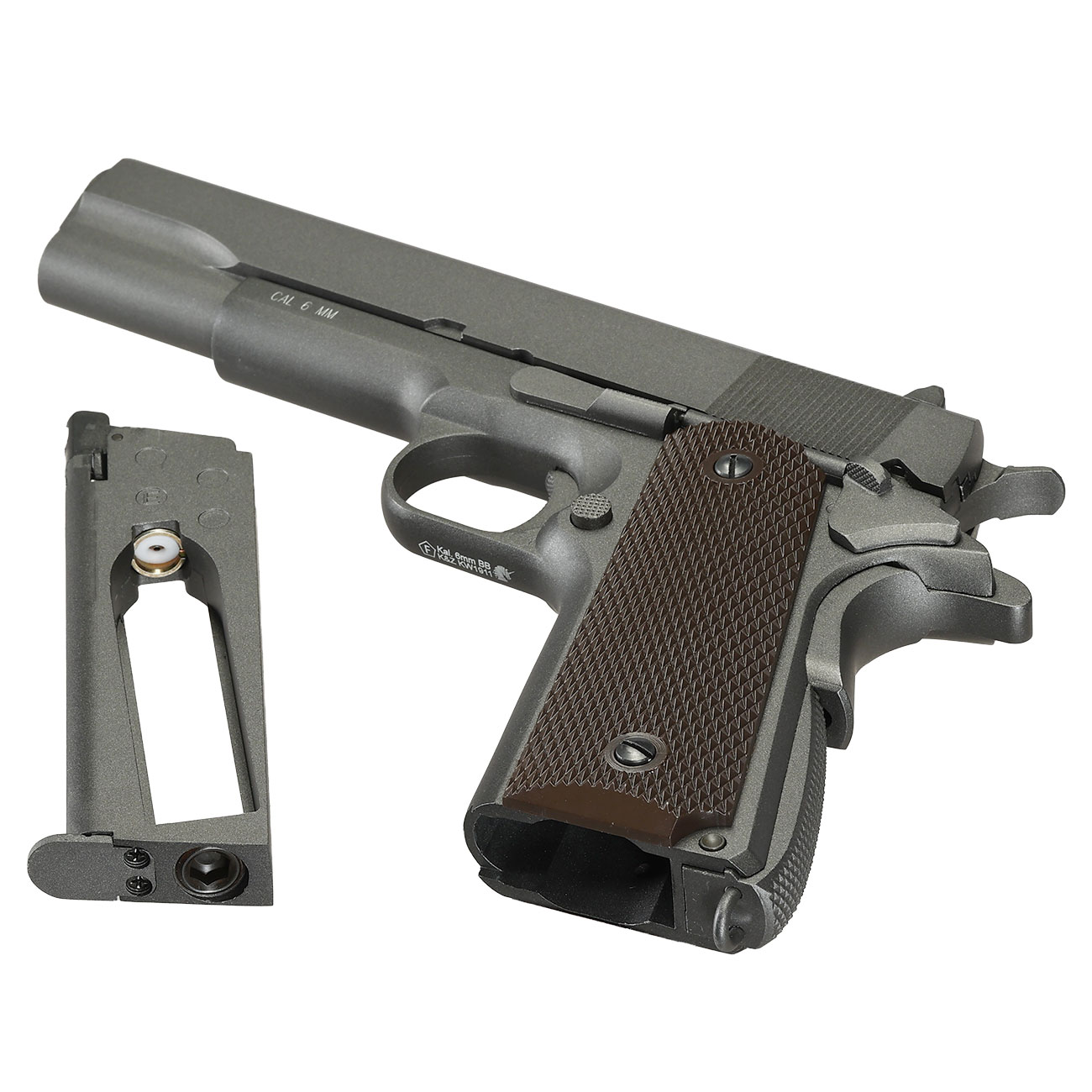 KWC M1911A1 Military Vollmetall CO2 BlowBack 6mm BB Parkerized Bild 7
