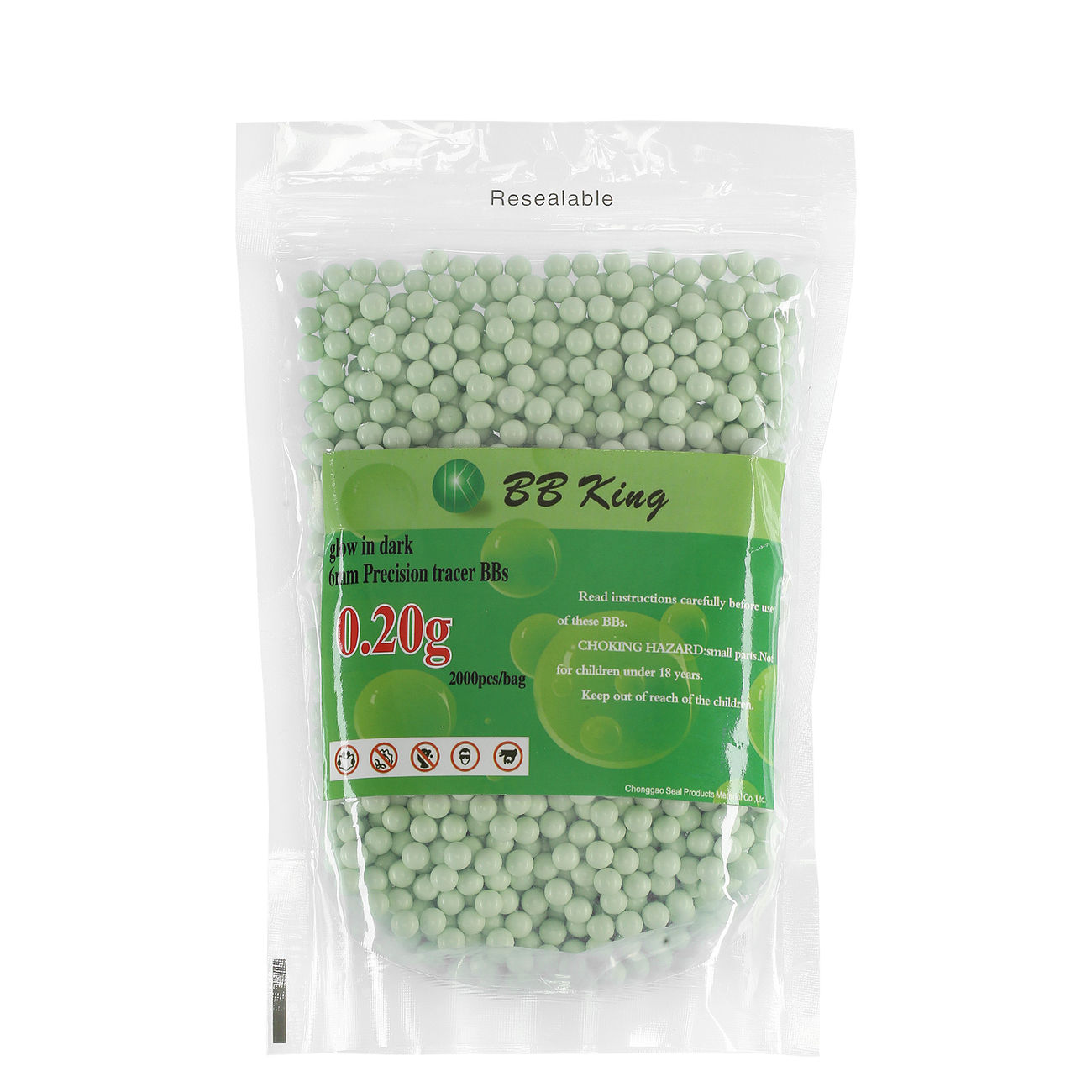 BB King Glow In Dark Tracer BBs 0,20g 2.000er Beutel grn