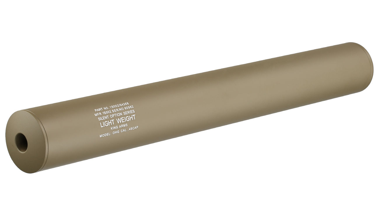 King Arms Light Weight Aluminium Silencer 335 x 40mm 14mm- Dark Earth